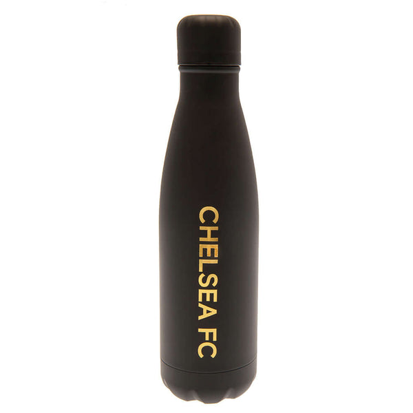 Chelsea FC Phantom Thermal Flask LKT Sport Executive design stainless steel thermal vacuum flaskMaintains the temperature of your drink for up to 24hrsWith a screw top lidBlack bottle with a gold Chelsea crest and textOfficial licensed productApprox 500ml