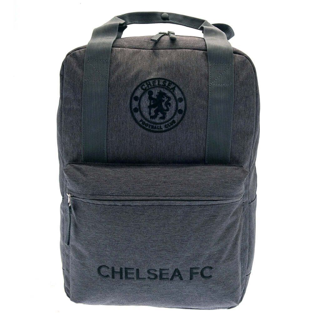 Chelsea FC Premium Backpack LKT Sport Stylish grey backpack featuring Chelsea FC crest and the text Chelsea FC in black on front pocketPadded back panel for comfort with adjustable shoulder straps and double carry strapsMain compartment has a large double