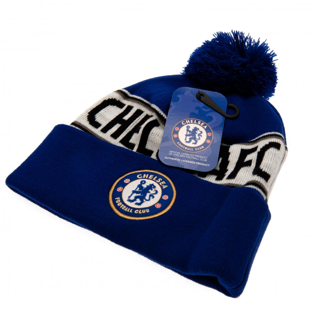 Chelsea FC Royal Text Ski Hat LKT Sport Football>Premier League>Chelsea FC Beanies