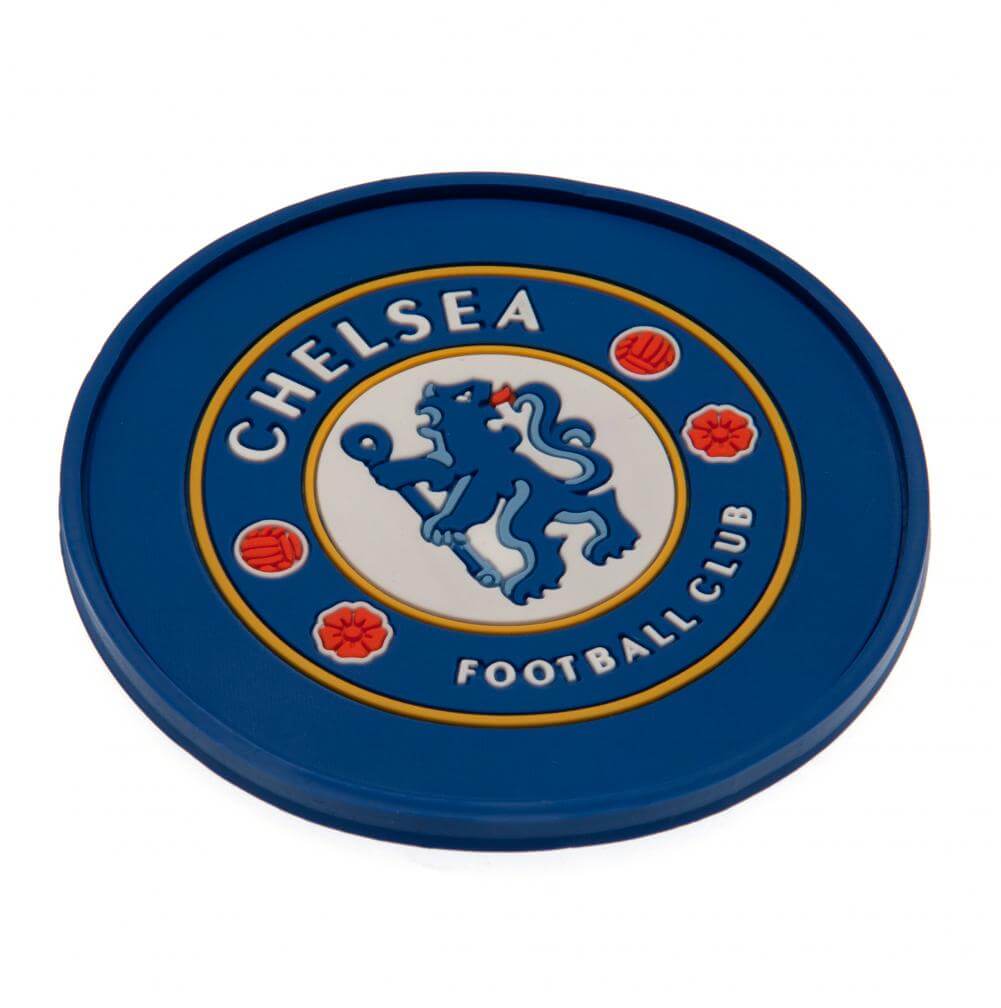 Chelsea FC Silicone Coaster LKT Sport Raised border rubber coaster featuring a vibrant stamped crestMade from flexible non slip siliconeWipe clean finishOfficial licensed productApprox 9cm in diameter Coasters Main image