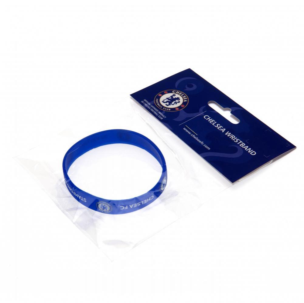 Chelsea FC Silicone Wristband LKT Sport Vibrant royal blue silicone rubber wristband Features Chelsea, Stamford Bridge text and full colour club crest One size fits all Official licensed product Approx 7cm in diameter On a header card Wristbands