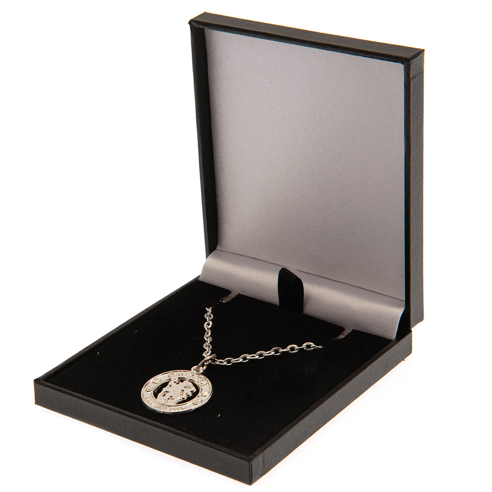 Chelsea FC Silver Plated Boxed Pendant CR LKT Sport Silver plated pendant and necklaceFeaturing a Chelsea crest pendant on a chain necklaceWith a lobster claspOfficial licensed productNecklace approx 50cm (20 inches)Pendant approx 22mm x 22mm Charms & Pen