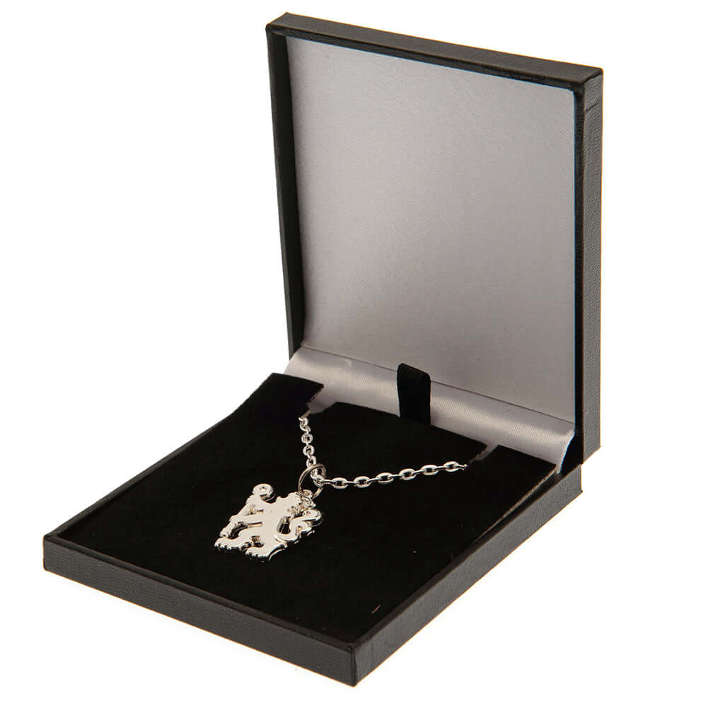 Chelsea FC Silver Plated Boxed Pendant LN LKT Sport Silver plated pendant and necklaceFeaturing a Chelsea lion pendant on a chain necklaceWith a lobster claspOfficial licensed productNecklace approx 50cm (20 inches)Pendant approx 20mm x 15mm Pendants