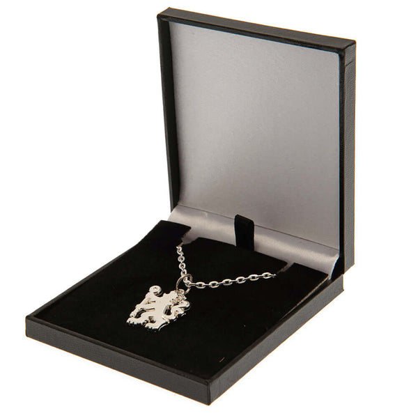 Chelsea FC Silver Plated Boxed Pendant LN LKT Sport Silver plated pendant and necklaceFeaturing a Chelsea lion pendant on a chain necklaceWith a lobster claspOfficial licensed productNecklace approx 50cm (20 inches)Pendant approx 20mm x 15mm Pendants