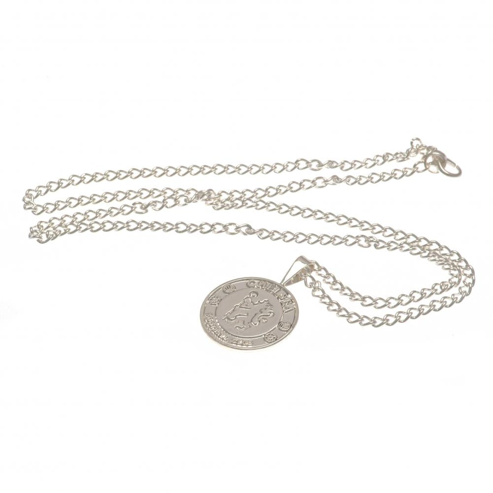 Chelsea FC Silver Plated Pendant & Chain XL LKT Sport Silver plated pendant and necklace Featuring a large Chelsea crest pendant on a chain necklace With a lobster clasp Official licensed product Necklace approx 50cm (20 inches) Pendant approx 22mm x 22mm