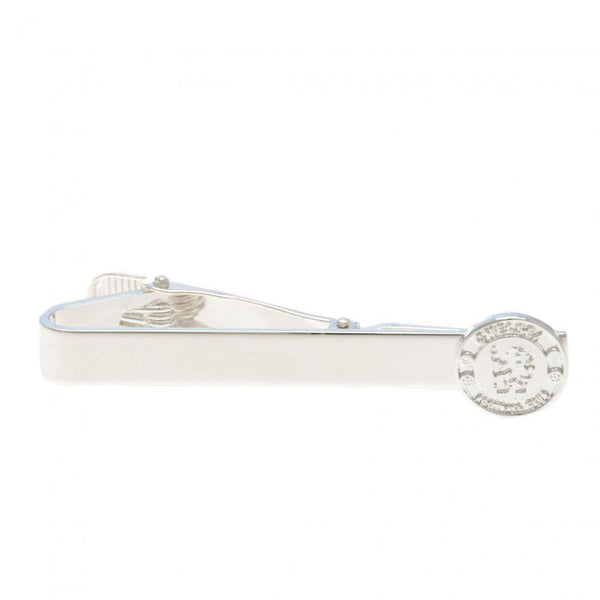 Chelsea FC Silver Plated Tie Slide LKT Sport Classic design tie slide in a mirror finish Silver Plated pin featuring the Chelsea crest With a crocodile clip back Official licensed product Approx 50mm x 12mm Presented in a gift box Tie Clips