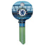 Chelsea FC Stadium Door Key LKT Sport Ready to cut, blank door keyFeaturing full colour club crest and stadiumDesign repeated on both sidesOfficial licensed productApprox 65mm x 32mm Key Blanks