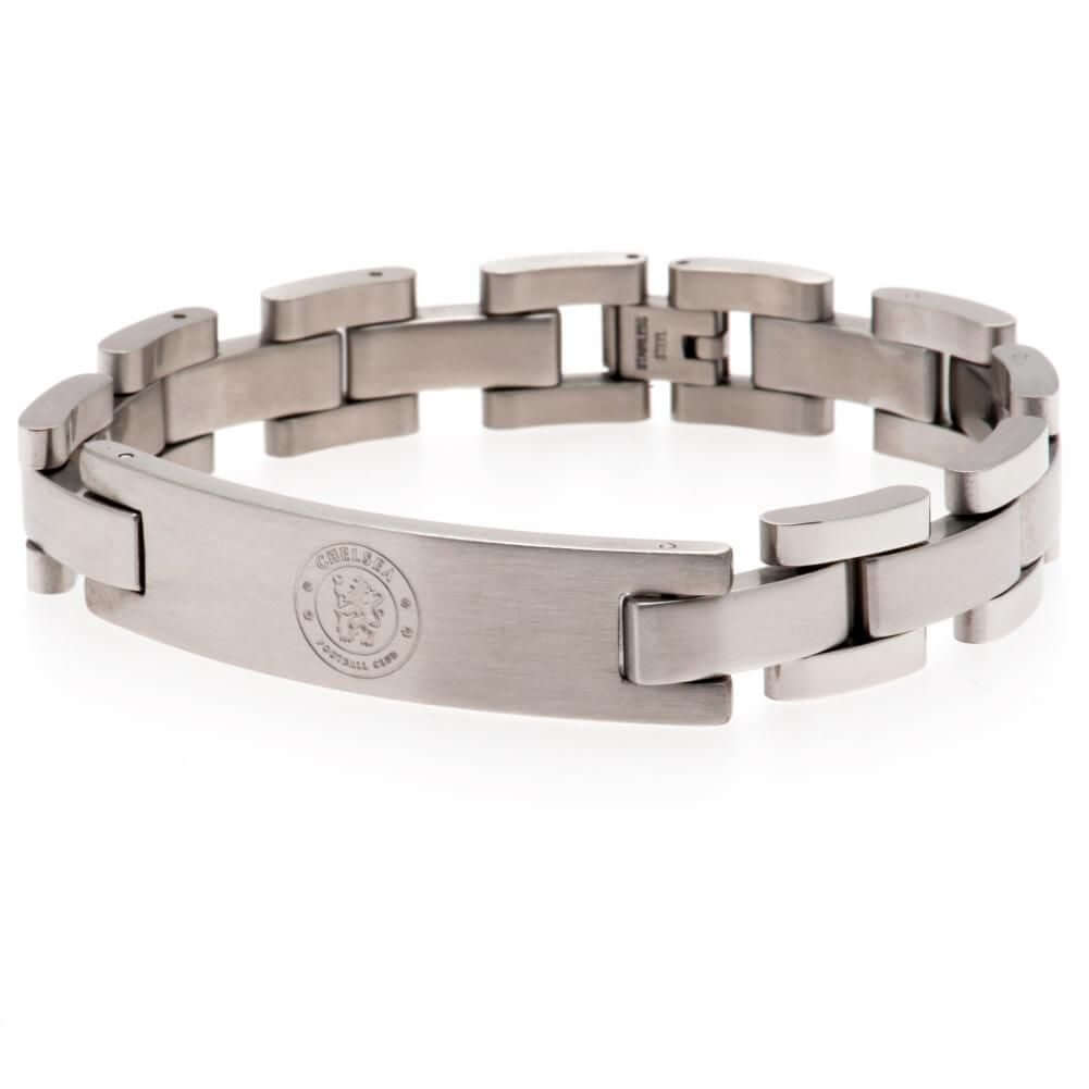 Chelsea FC Stainless Steel Bracelet LKT Sport Classic design stainless steel link braceletFeaturing a club crest engraved plateOfficial licensed productApprox 22cm x 1cm Bracelets