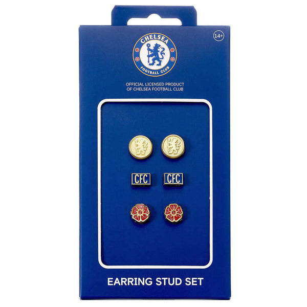 Chelsea FC Stud Earring Set LKT Sport Set of hypo-allergenic gold finish earringsThree unique Chelsea designs on bullet back fittingsOfficial licensed productSuitable for ages 14+Each earring approx 10mm x 10mm Earrings