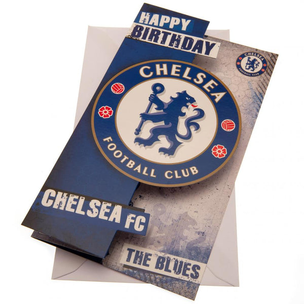 Chelsea FC The Blues Birthday Card LKT Sport Colourful gloss finish birthday cardFeaturing a graphic design and Chelsea crestMessage on the reverse reads 'Have a Brilliant Day'Official licensed productApprox 22cm x 12cm Greeting Cards
