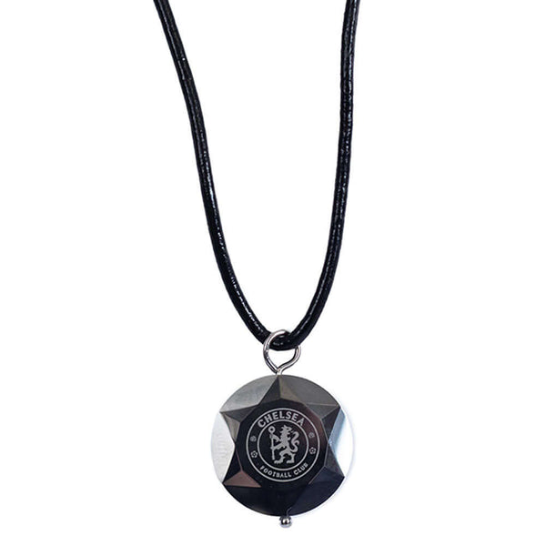 Chelsea FC Tungsten Pendant & Cord LKT Sport Tungsten pendant and cordFeaturing a Chelsea crest pendant on a black leather cord necklaceWith a lobster claspOfficial licensed productChain approx 50cm (20in)Pendant approx 20mm x 20mm Necklaces