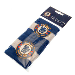 Chelsea FC Wristbands LKT Sport Pack of 2 soft cotton sweatbandsIn blue with white bands, featuring the club crestElasticated, one size fits allOfficial licensed productApprox 7cm wide Sweat Wristbands