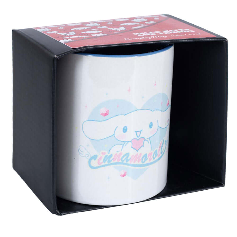 Cinnamoroll Coloured Mug LKT Sport Ceramic everyday coffee mugFeatures a pretty image of Cinamoroll with a baby blue heart behindGlazed kiln fired finish with blue handleOfficial Licensed MerchandiseApprox 315ml (11oz)Approx 9cm tall, 8cm in diameter Mugs