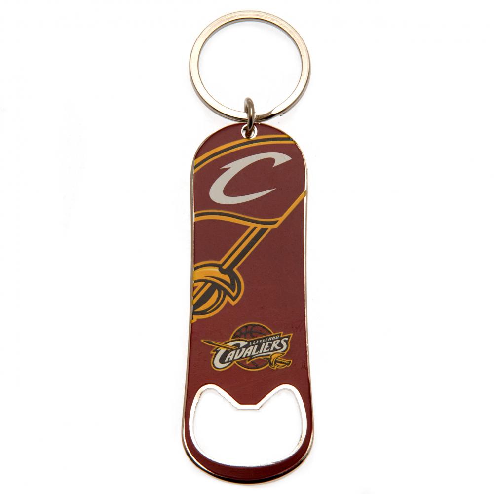 Cleveland Cavaliers Bottle Opener Keychain LKT Sport Metal rectangular keyring with split ring Claret enamel finish featuring club crest design Features a bottle opener function Metal alloy with silver style finish Official licensed product Approx 9cm x 3 Imagen principal del producto