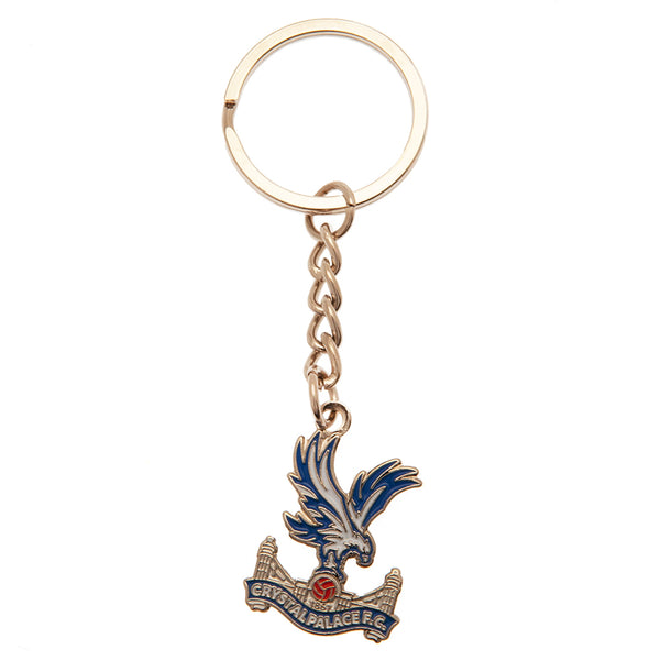 Crystal Palace FC Crest Keyring LKT Sport Metal crest shaped keyring with chain and split ringDie stamped design with full colour enamel infillMetal alloy with silver style finishOfficial licensed productApprox 30mm x 20mm Keychains