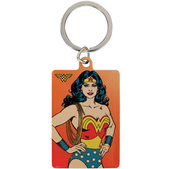 DC Comics Metal Keyring Wonder Woman LKT Sport Bright, colourful and highly detailed metal keyringFront features the Wonder Woman LogoReverse features comic style Wonder Woman artworkOfficial licensed productApprox 60mm x 40mm Keychains