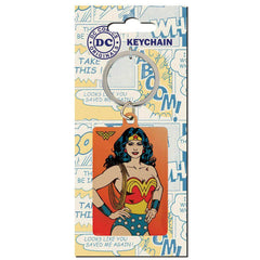 DC Comics Metal Keyring Wonder Woman LKT Sport Bright, colourful and highly detailed metal keyringFront features the Wonder Woman LogoReverse features comic style Wonder Woman artworkOfficial licensed productApprox 60mm x 40mm Keychains