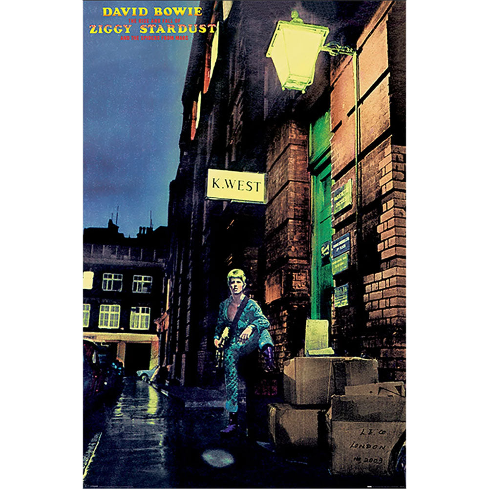 David Bowie Poster Ziggy Stardust 10 LKT Sport Rolled maxi posterFeatures the 1972 Rise and Fall of Ziggy Stardust album coverHigh resolution artworkPrinted on 150gsm gloss paperOfficial licensed productApprox 61cm x 91cm Posters