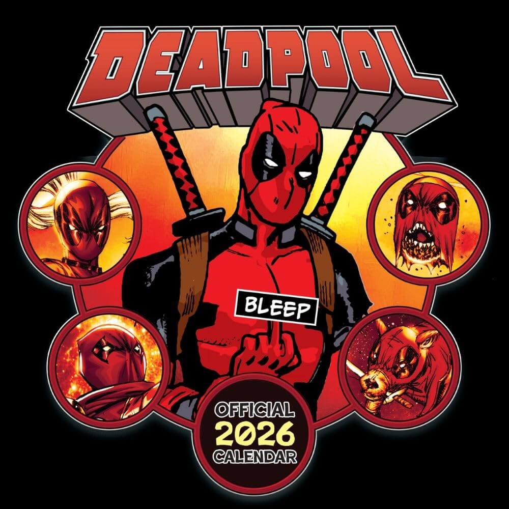 Deadpool Square Calendar 2026 LKT Sport Entertainment>Movies>Deadpool Wall Calendars
