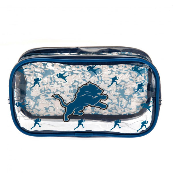 Detroit Lions Pencil Case LKT Sport PVC zipped pouch pencil case Clear front panel with club crest and a camo design reverse For all your stationery storage needs at home or at school Official licensed product Approx 20cm x 11cm With a swing tag Pen & Pen