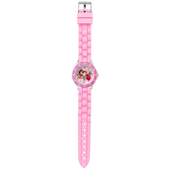 Disney Princess Junior Time Teacher Watch LKT Sport Junior analogue watch with easy read numbers and time teacher handsFeaturing a Disney Princess dial in metal casingSilicone strap with traditional buckle fasteningManufacturer's 1 year guaranteeOfficial