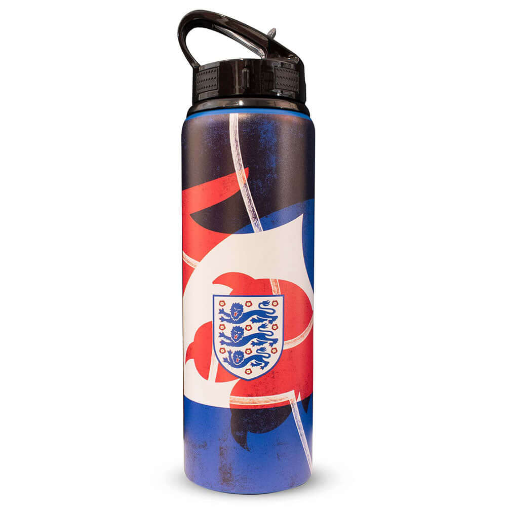 England FA Aluminium 3 Lions Drinks Bottle LKT Sport Vibrant 3 Lions design aluminium drinks bottleFeaturing a full colour England FA crestCanteen quench cap with a closable drinking spoutOfficial licensed productApprox 750ml (25oz)Approx 26cm tall, 7cm i