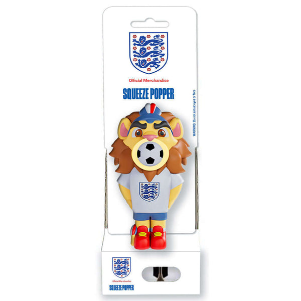 England FA Squeeze Popper LKT Sport Funky England Squeeze Popper with 4 soft foam ballsSimply place a foam ball into the popper's mouth, squeeze the squishy belly and launch soft foam balls up to approximately 6 metresSuitable for ages 3+Official licensed
