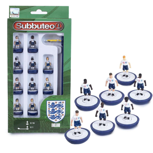 England FA Subbuteo Team LKT Sport Subbuteo, the classic table football game is back.Enjoy this compact game for 2 players anywhere you like!Features 10 England outfield players, plus the goal keeperSuitable for ages 6+Official licensed productPlayers app