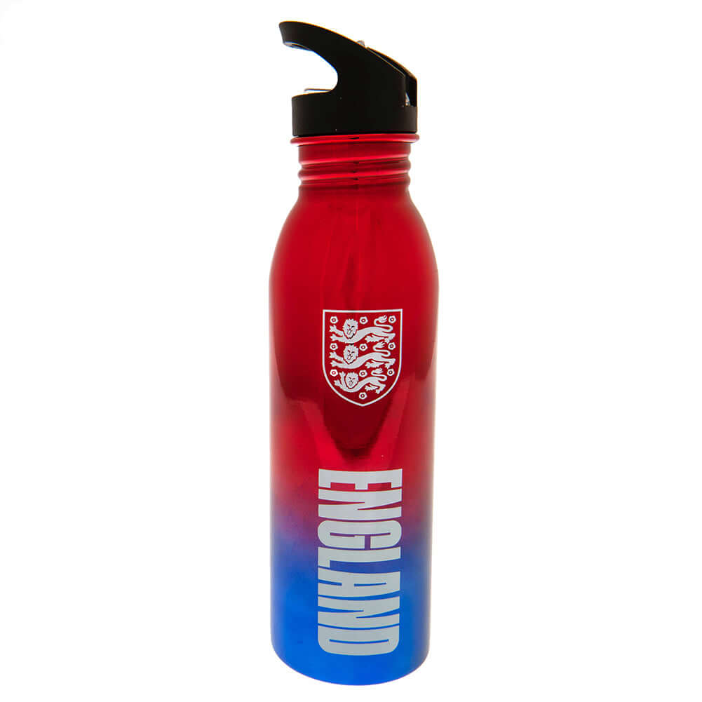England FA UV Metallic Drinks Bottle LKT Sport Stainless steel fade metallic camping style water bottleStriking UV metallic finish with white England crest and textScrew top lid with a closable clear drinking spoutOfficial licensed productApprox 700ml (24