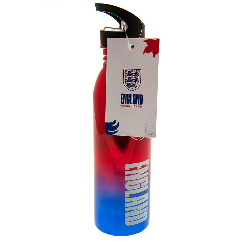 England FA UV Metallic Drinks Bottle LKT Sport Stainless steel fade metallic camping style water bottleStriking UV metallic finish with white England crest and textScrew top lid with a closable clear drinking spoutOfficial licensed productApprox 700ml (24