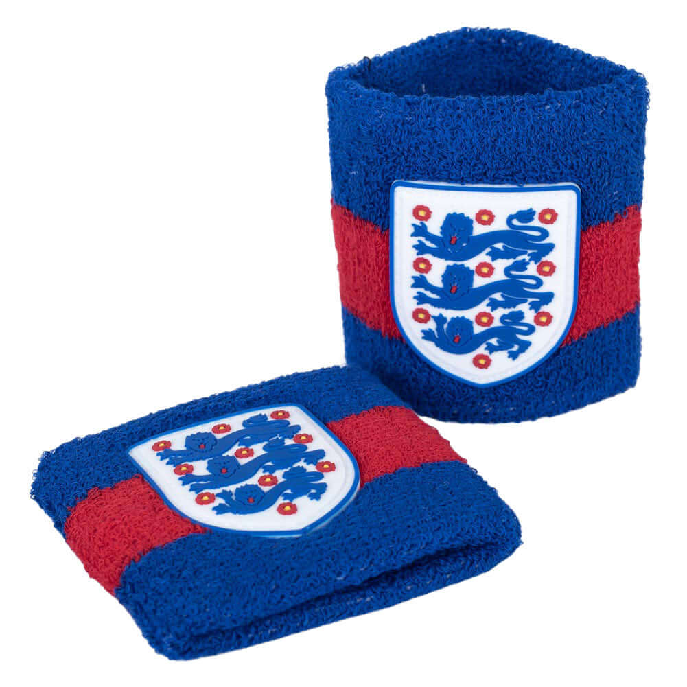 England FA Wristbands LKT Sport Pack of 2 soft cotton sweatbandsIn blue with red bands, featuring the England FA club crestElasticated, one size fits allOfficial licensed productApprox 7cm wide Wristbands Imagen principal del producto