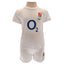 England RFU Shirt & Short Set 9/12 mths PC LKT Sport This t-shirt and short set features the famous England RFU roseHome kit design with an embroidered crest and printed sponsorSoft comfortable fitMain: 100% Cotton, Rib: 96% Cotton and 4% ElastaneOfficial