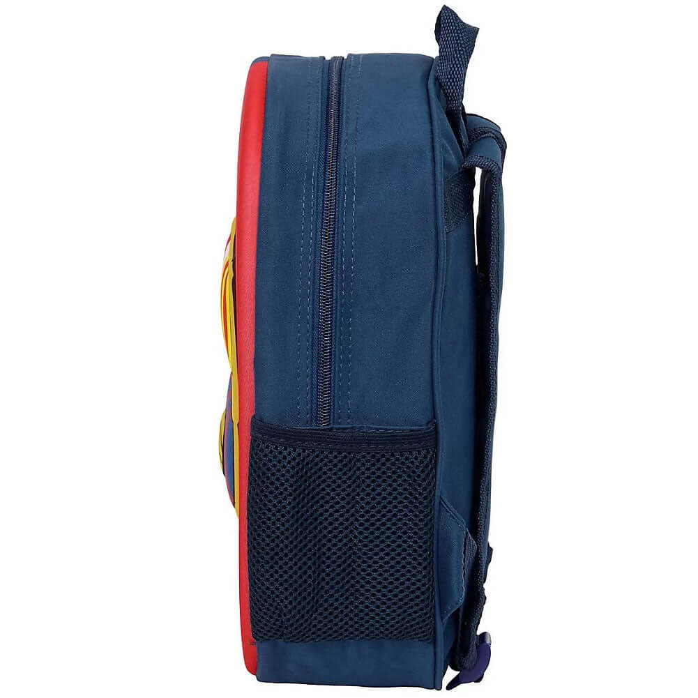 FC Barcelona 3D Junior Backpack LKT Sport Red and blue 3D backpack featuring a full colour FCB crest on the frontMain compartment has a large double zipped opening for easy accessPadded adjustable shoulder straps and a carry handleAdditional mesh side pan