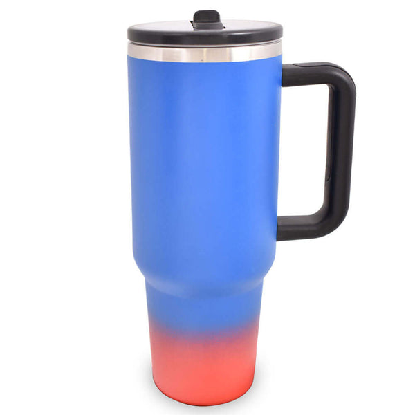 FC Barcelona 40oz Tumbler LKT Sport Blue 40oz thermal tumbler, ideal for Barca fans of all agesKeep your drinks hot or cold for hours with double-walled insulationIncludes a soft grip handle for extra comfortWith a sturdy closable drinking spout to avoid