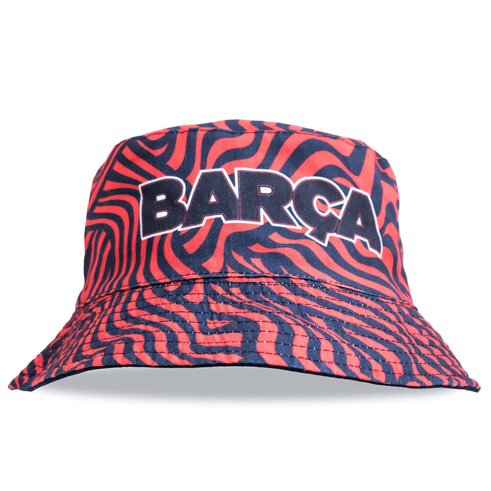 FC Barcelona Bucket Hat LKT Sport Fitted reversible bucket hat in navy with a red and navy pattern on reverseFeatures a woven FCB crestOfficial licensed productAdult, to fit approx 58cm Bucket Hats