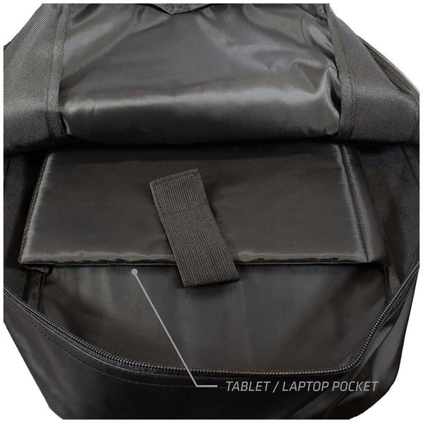 FC Barcelona Commuter Backpack LKT Sport Stylish black backpack featuring a white Barcelona crestPadded back panel for comfort with adjustable shoulder straps and double carry strapsMain compartment has a large double zipped opening for easy access2 mesh