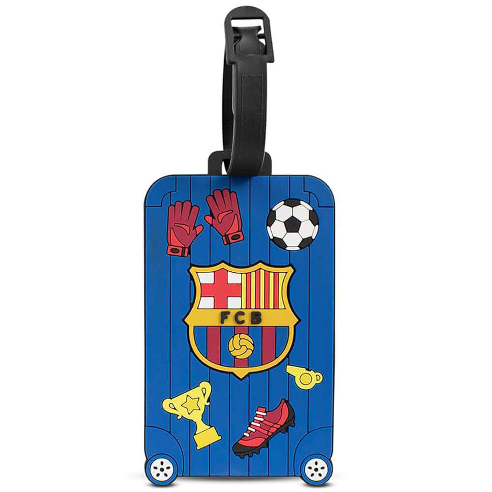 FC Barcelona Luggage Tag LKT Sport Bright, colourful and highly detailed PVC luggage tagFeaturing a full colour Barcelona crest and fun icon diesgnWith a removable details insertOfficial licensed productApprox 11cm x 7cm Luggage Tags