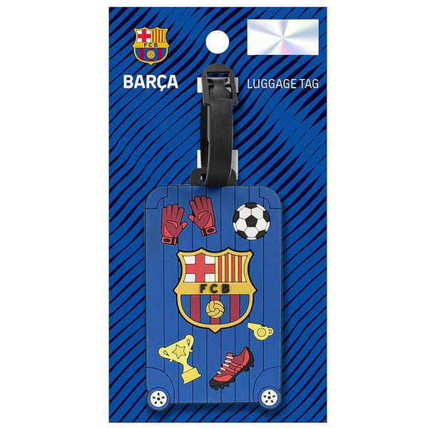 FC Barcelona Luggage Tag LKT Sport Bright, colourful and highly detailed PVC luggage tagFeaturing a full colour Barcelona crest and fun icon diesgnWith a removable details insertOfficial licensed productApprox 11cm x 7cm Luggage Tags