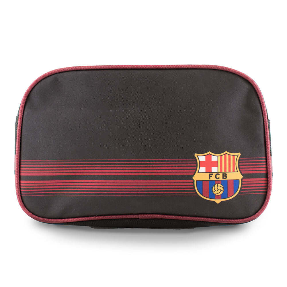 FC Barcelona Matchday Toiletry Bag LKT Sport Striped design toiletries wash bag with a club crestLarge zipped openingRubber zip pulls featuring raised Barca detailWipe clean polyesterOfficial licensed productApprox 26cm x 16cm x 11cm Cosmetic & Toiletry B