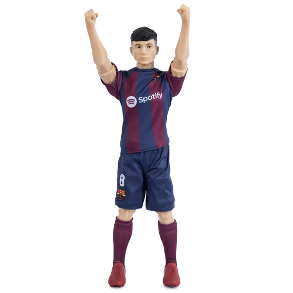 FC Barcelona Pedri Action Figure LKT Sport Sockers action figurine depicting PedriWearing his Barcelona team kit with Pedri and number 8 on the backIntricately detailed and 6 points of articulationComplete with an FCB footballAn excellent addition to any
