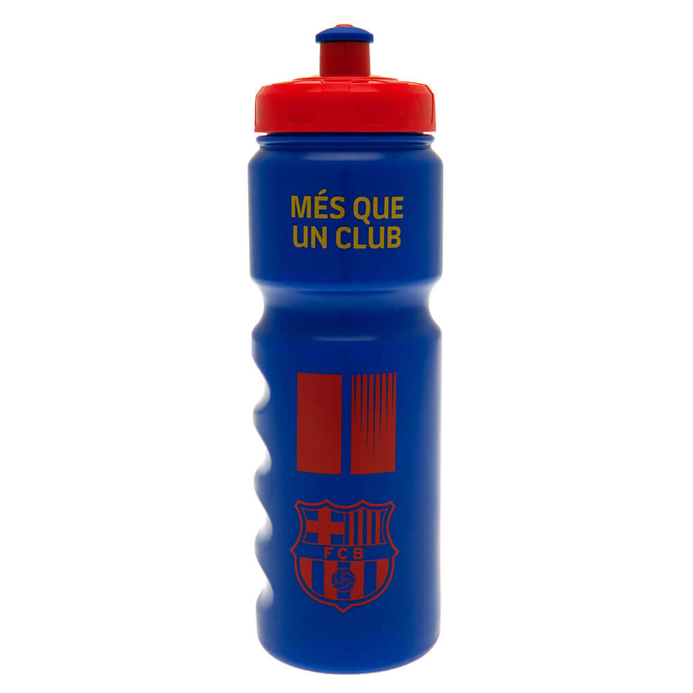 FC Barcelona Plastic Drinks Bottle LKT Sport Easy grip lightweight drinks bottleBlue stripe design bottle with the FCB crest in redFeatures 'Més que un club' text in yellowWith a screw top lid and push-pull drinking spoutOfficial licensed productApprox 75