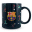 FC Barcelona Player Mug LKT Sport Ceramic everyday coffee mugNavy mug with a repeat player pattern and full colour club crestGlazed kiln fired finish with a navy handleOfficial licensed productApprox 315ml (11oz)Approx 9cm tall, 8cm in diameter Mugs