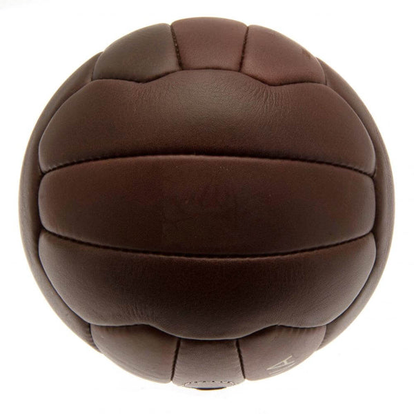 FC Barcelona Retro Heritage Football LKT Sport Genuine leather heritage footballFeaturing gold debossed print Barcelona crest and text18 panel retro style ball with stitched featureOfficial licensed productSize 5 footballApprox 69cm in circumference Socce