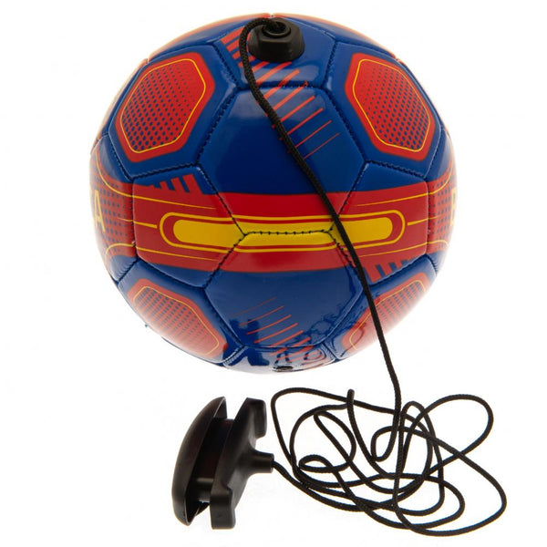 FC Barcelona Size 2 Skills Trainer LKT Sport Great close control and skills training aidSize 2 training ball with a cordBlue football featuring a full colour Barca crest and red detailPerfect for improving passing, control and reactionsOfficial licensed p