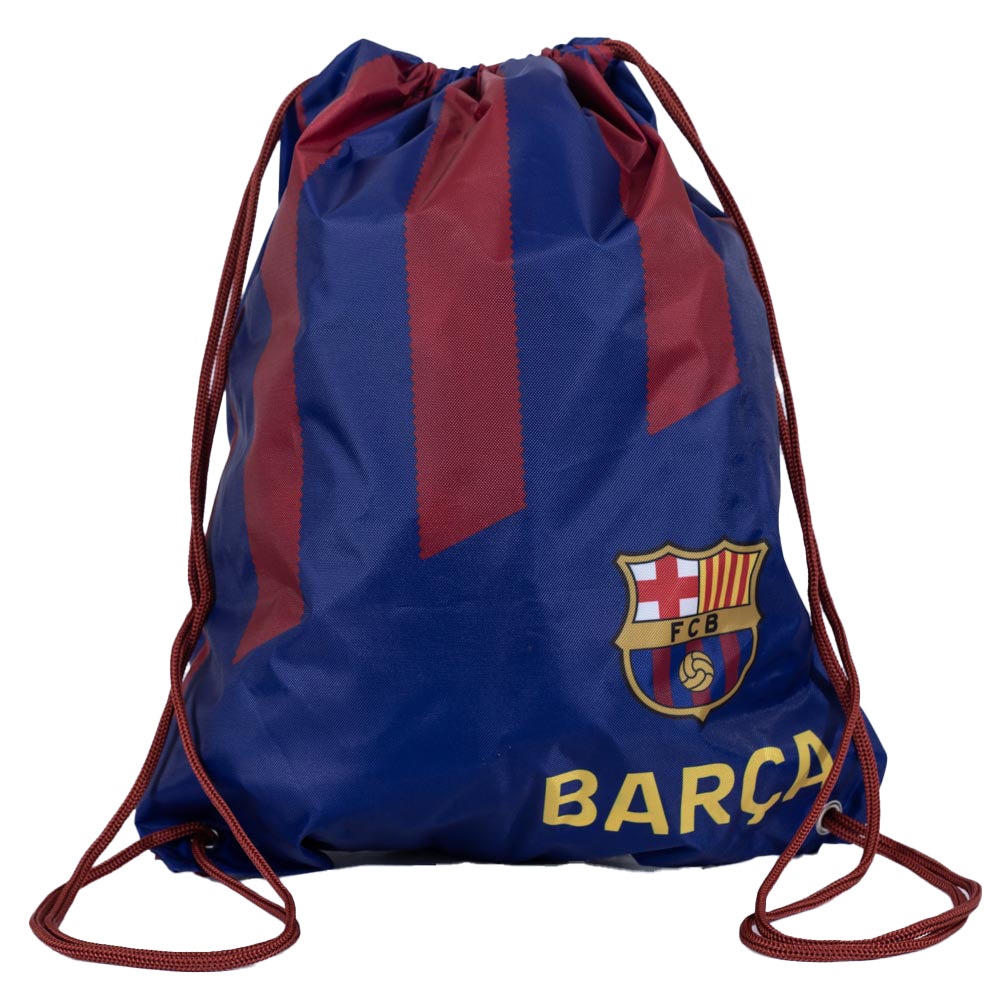 FC Barcelona Stripe Gym Bag LKT Sport Stripe design gym bag featuring Barca text and a full colour crestDrawstring close with metal eyeletsWipe clean polyesterOfficial licensed productApprox 44cm x 33cm flat Backpacks Hauptbild