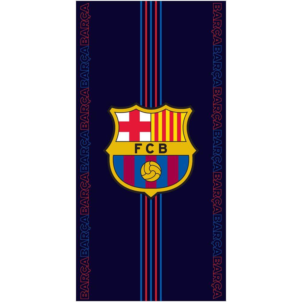 FC Barcelona Towel NV LKT Sport Large soft to touch 100% cotton velour beach towelFeaturing red & blue central stripes, Barca text repeat design and large FCB crestOfficial licensed productApprox 140cm x 70cm (55in x 28in) Beach Towels