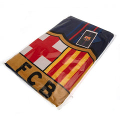 FC Barcelona Towel NV LKT Sport Large soft to touch 100% cotton velour beach towelFeaturing red & blue central stripes, Barca text repeat design and large FCB crestOfficial licensed productApprox 140cm x 70cm (55in x 28in) Beach Towels