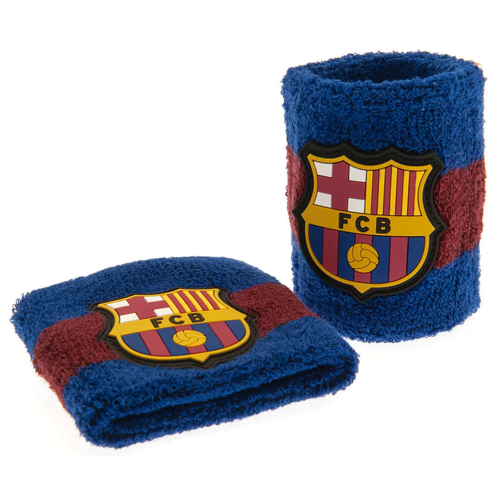 FC Barcelona Wristbands LKT Sport Pack of 2 soft cotton sweatbandsIn blue and red, featuring the Barca crestElasticated, one size fits allOfficial licensed productApprox 7cm wide Sweat Wristbands