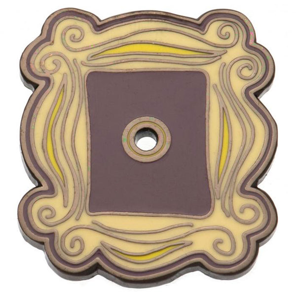 Friends Frame Pin Badge LKT Sport Bright, colourful and highly detailed enamel pin badge Features the Frame from Monica's door on a butterfly clasp fixing Official licensed product Approx 26mm x 24mm On a backing card Brooches & Lapel Pins