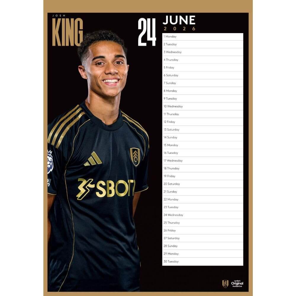 Fulham FC A3 Calendar 2026 LKT Sport Football>Premier League>Fulham FC Wall Calendars